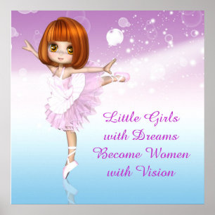 Affiche Ballerine Inspirante Citation de Rêve pour Petites