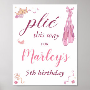 Affiche Ballerine pliée de cette façon Fête d'anniversaire