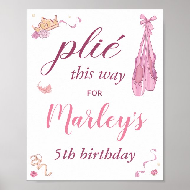 Affiche Ballerine pliée de cette façon Fête d'anniversaire (Devant)