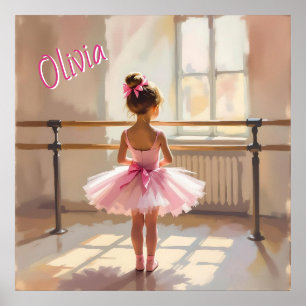 Affiche Ballerine sur mesure thème Ballet rose