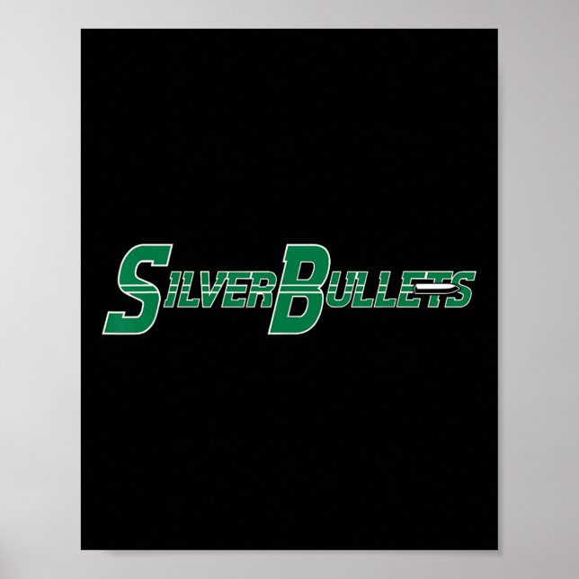 Affiche Balles d'argent Softll - Vert sur marine  (Devant)