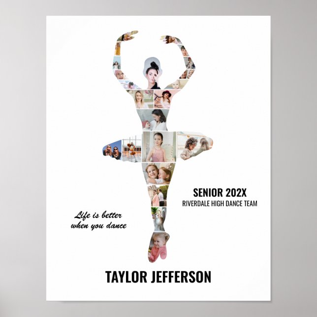 Affiche Ballet Dance Photo Collage Custom Ballerina (Devant)