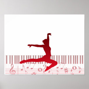 Affiche Ballet dancer sur clavier