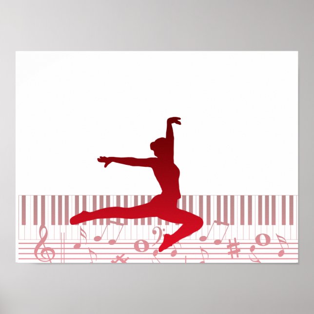 Affiche Ballet dancer sur clavier (Devant)