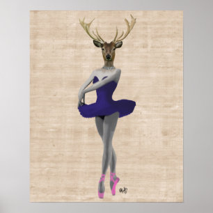 Affiche Ballet Deer en bleu
