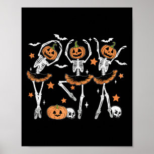 Affiche Ballet d'Halloween Squelette Mignon Citrouille Fil