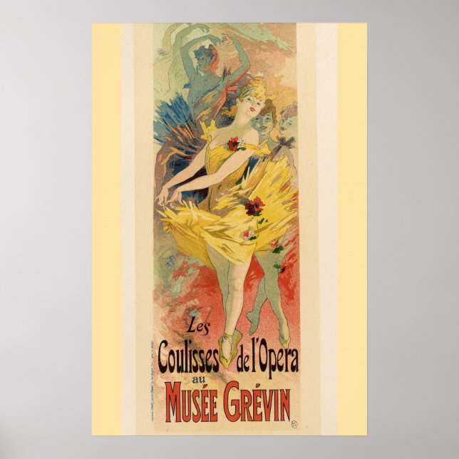 Affiche Ballet d'opéra français vintage coulisses de l'opé (Devant)