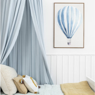 Affiche Ballon à air chaud bleu