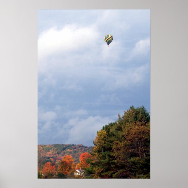 Affiche Ballon à air chaud dans le ciel (Devant)