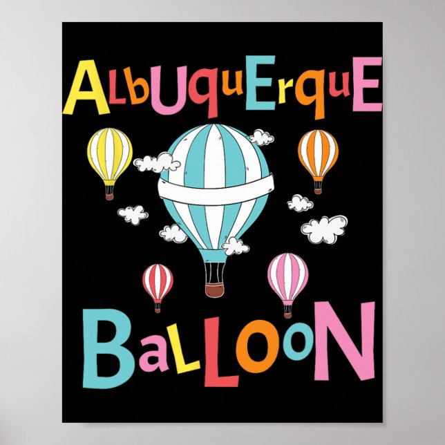Affiche Ballon d'Albuquerque Nouveau-Mexique Montgolfière  (Devant)