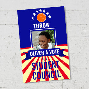 Affiche ballon de basket-ball Voter Sport-Thème Voter Post