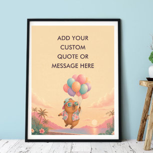 Affiche Ballon de citation personnalisé Aloha Capybara Ani