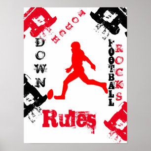 AFFICHE BALLON DE FOOT AMÉRICAIN