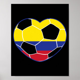 Affiche Ballon de foot Colombie Coeur - Football Colombien