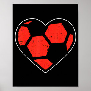 Affiche Ballon de football coeur Saint-Valentin Sport L
