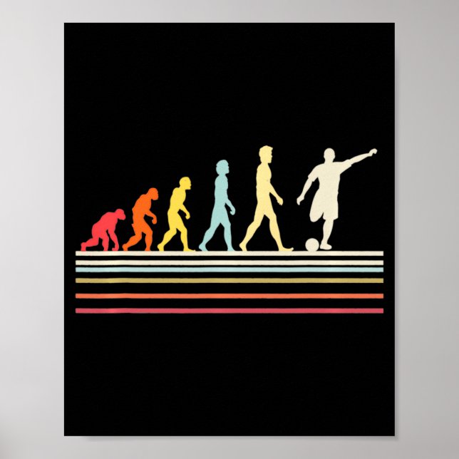 Affiche Ballon de Football Coup de Pied Évolution Humaine  (Devant)