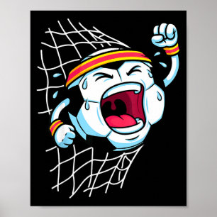 Affiche Ballon de football de dessin animé drôle brisant l