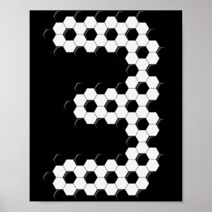 Affiche Ballon de football motif numéro 3 garçons enfants 