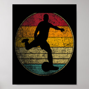 Affiche Ballon de Football Rétro Style Vintage 70s 80s Hom