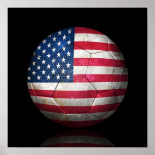 Affiche Ballon de football usé du football de drapeau
