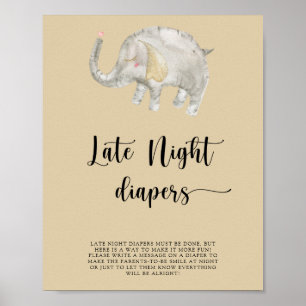 Affiche Ballon éléphant \ Jeu de couches tard la nuit