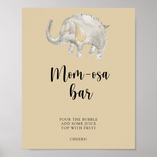 Affiche Ballon en forme d'éléphant \ Bar Mom-osa (Devant)