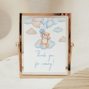 Affiche Ballon Ourson Bébé Merci d'être venu