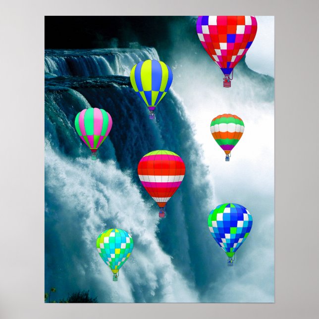 Affiche Ballons à air chaud au-dessus des chutes du Niagar (Devant)