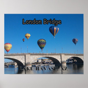 Affiche Ballons à air chaud au-dessus du pont de Londres