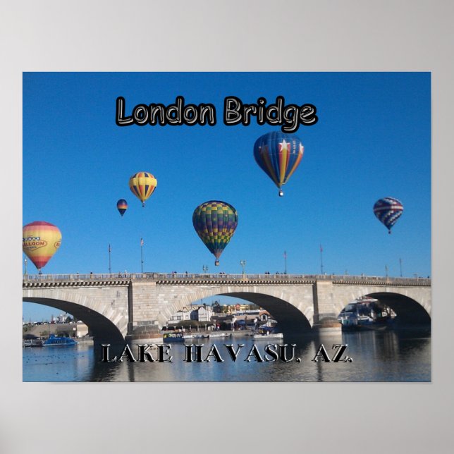 Affiche Ballons à air chaud au-dessus du pont de Londres (Devant)