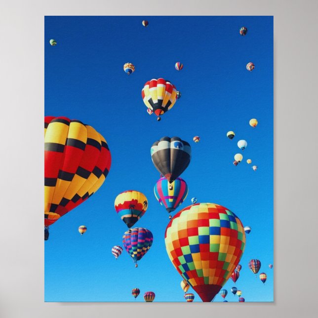 Affiche Ballons à air chaud Ciel bleu (Devant)