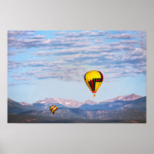 Affiche Ballons à air chaud, Montagnes Rocheuses, Colorado