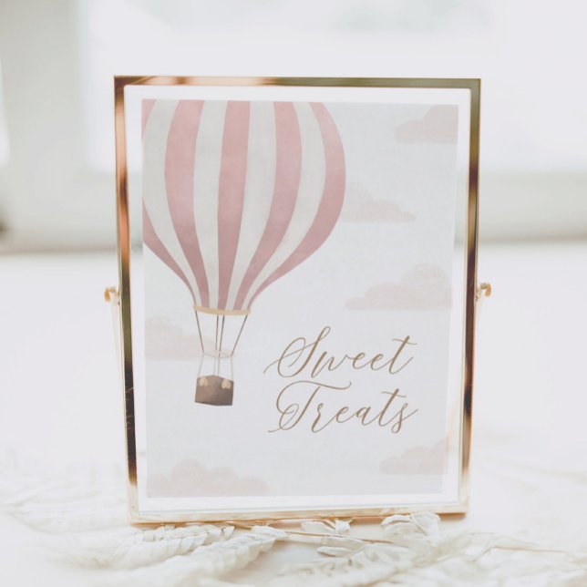 Affiche Ballons à air chaud rose Anniversaire Sweet Traite (Créateur téléchargé)