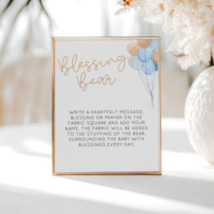 Affiche Ballons Bleus Blessant Ours