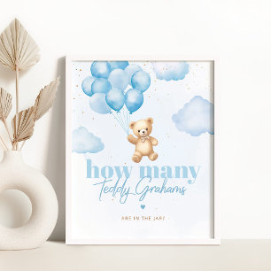 Affiche Ballons bleus Combien de graphiques en peluche