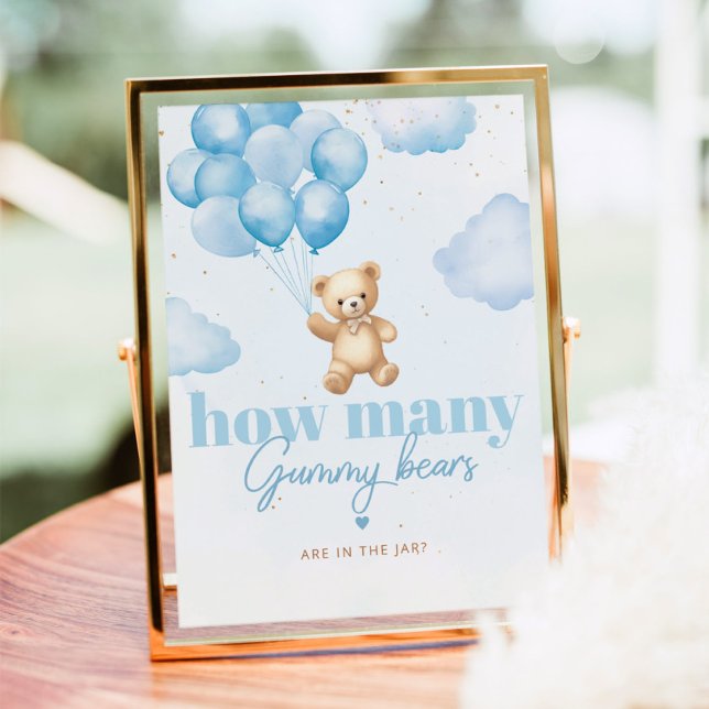 Affiche Ballons bleus Combien d'ours gélifiés dans le pot (Créateur téléchargé)