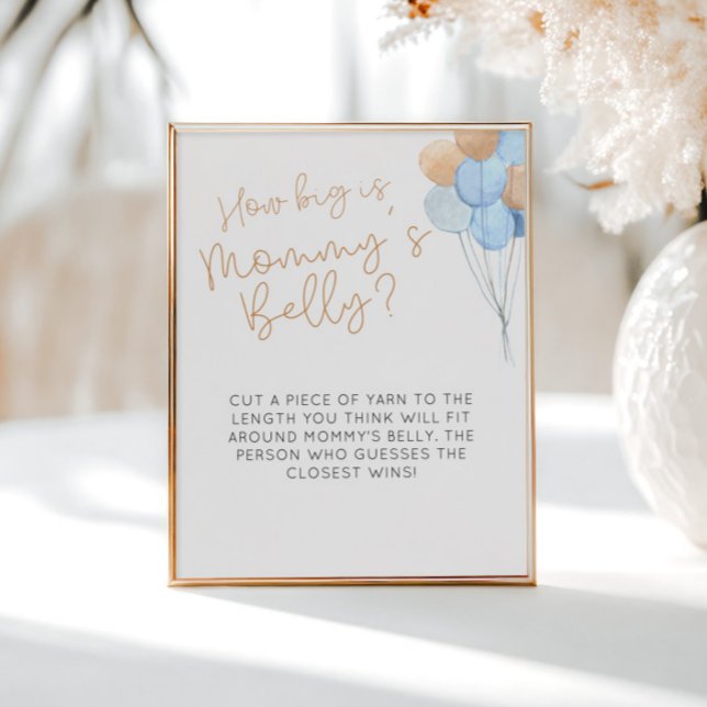 Affiche Ballons Bleus Quelle est la taille du ventre de ma (Créateur téléchargé)