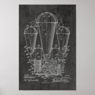 Affiche Ballons de 1911 - Ancien navire - dessin d'art