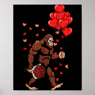 Affiche Ballons de la Saint-Valentin Bigfoot Sasquatch Hom