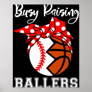Affiche Ballons de levage occupé Ballers de baseball drôle