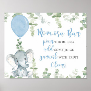 Affiche Ballons d'éléphant Momosa bar baby shower