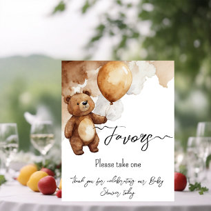 Affiche Ballons d'ours Baby shower d'attente précoce Faveu