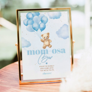 Affiche Ballons d'ours en peluche bleu bar maman-osa