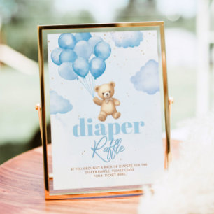 Affiche Ballons d'ours en peluche bleu Rupture de couche