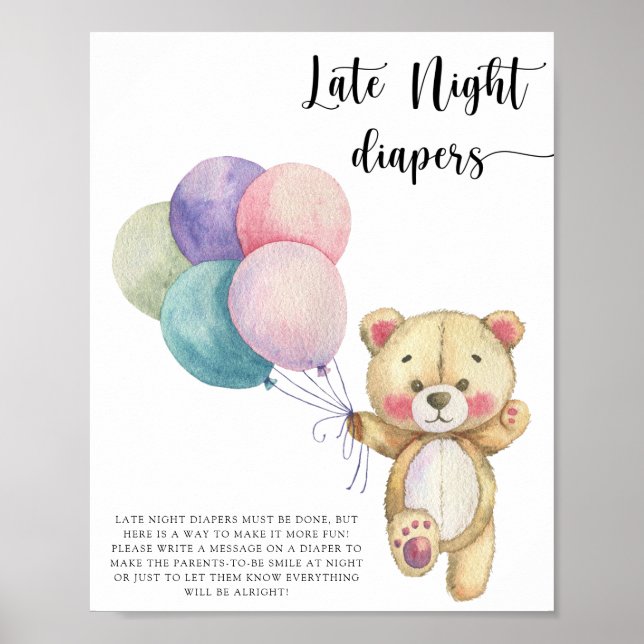 Affiche Ballons d'ours en peluche - Late night couches jeu (Devant)