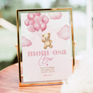 Affiche Ballons d'ours en peluche rose bar maman-osa