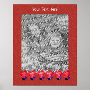 Affiche Ballons en forme de coeur Amour Ajouter votre phot