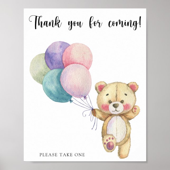 Affiche Ballons en forme d'ours en peluche - Merci d'être  (Devant)