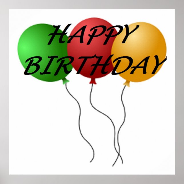 AFFICHE BALLONS "HEUREUX ANNIVERSAIRE" (Devant)