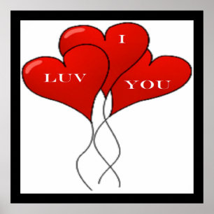 AFFICHE BALLONS "JE VOUS AIME"